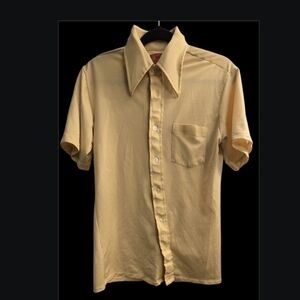 Sears Kings Road Classic Yellow Button-Down Shirt for Men